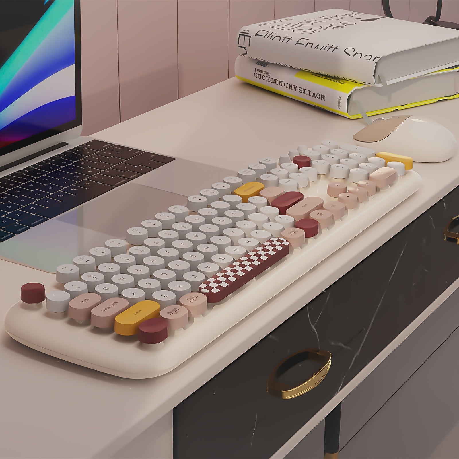 Retro Wireless Keyboard & Mouse Set for Office & Home Use by Snagg A Keyboard