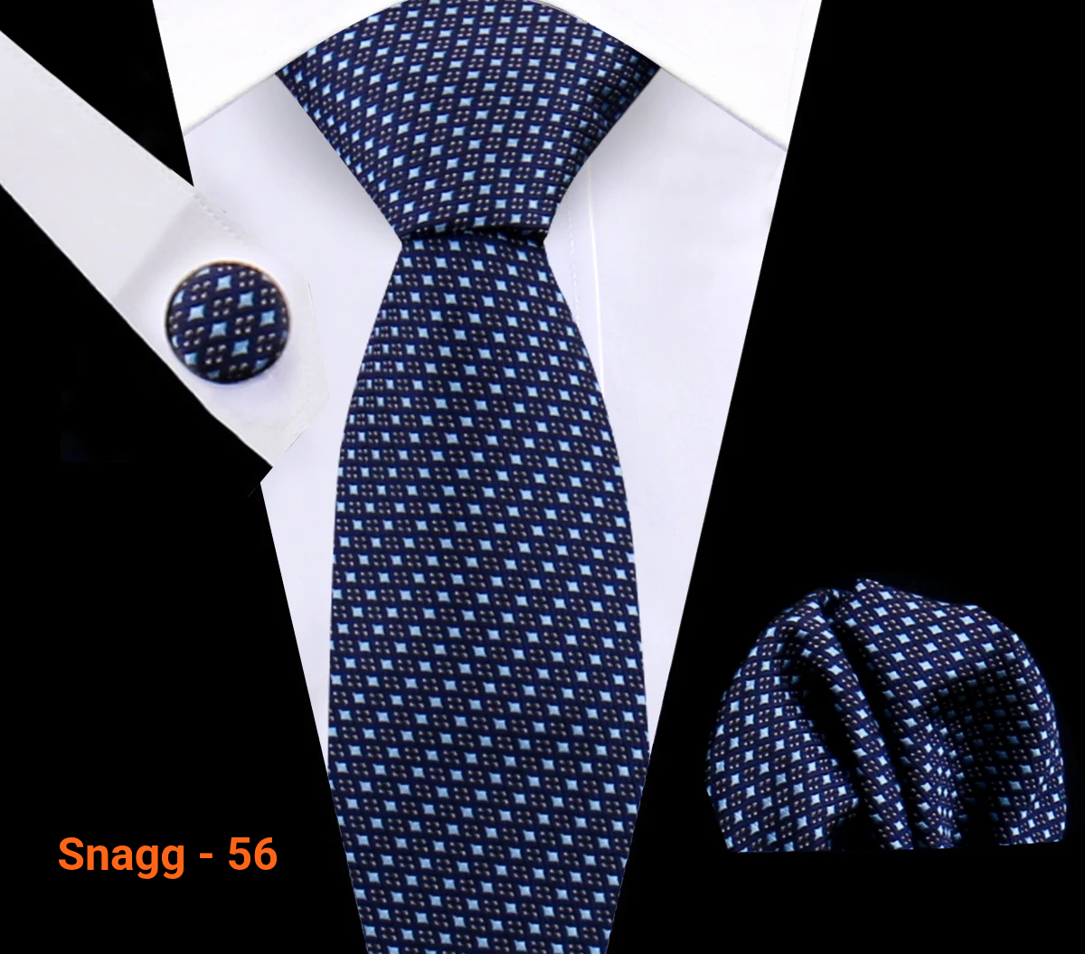 Classic Plaid Tie Set for Men - Necktie with Matching Pocket Square & Cufflinks - Snagg - 56 - Others In Fashion