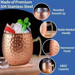 Moscow Mule Mugs 16oz Stainless Steel Shatter Resistant Home by Snagg A Cup