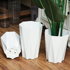 7pcs Geometric Plastic Flower Pots with Drainage by Snagg A Pot