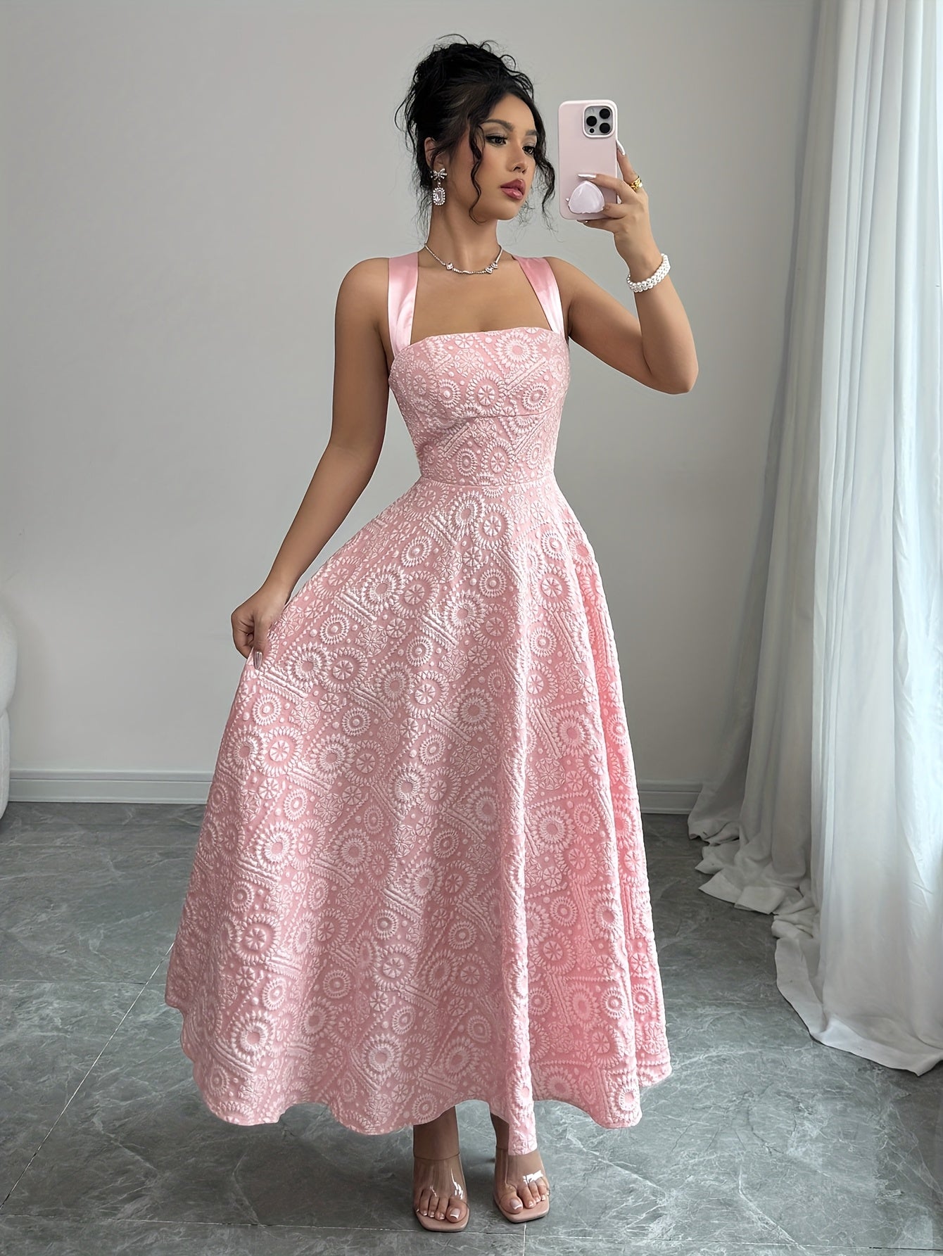 Elegant Sleeveless Maxi Dress with Tie-Back by Snagg A Dress