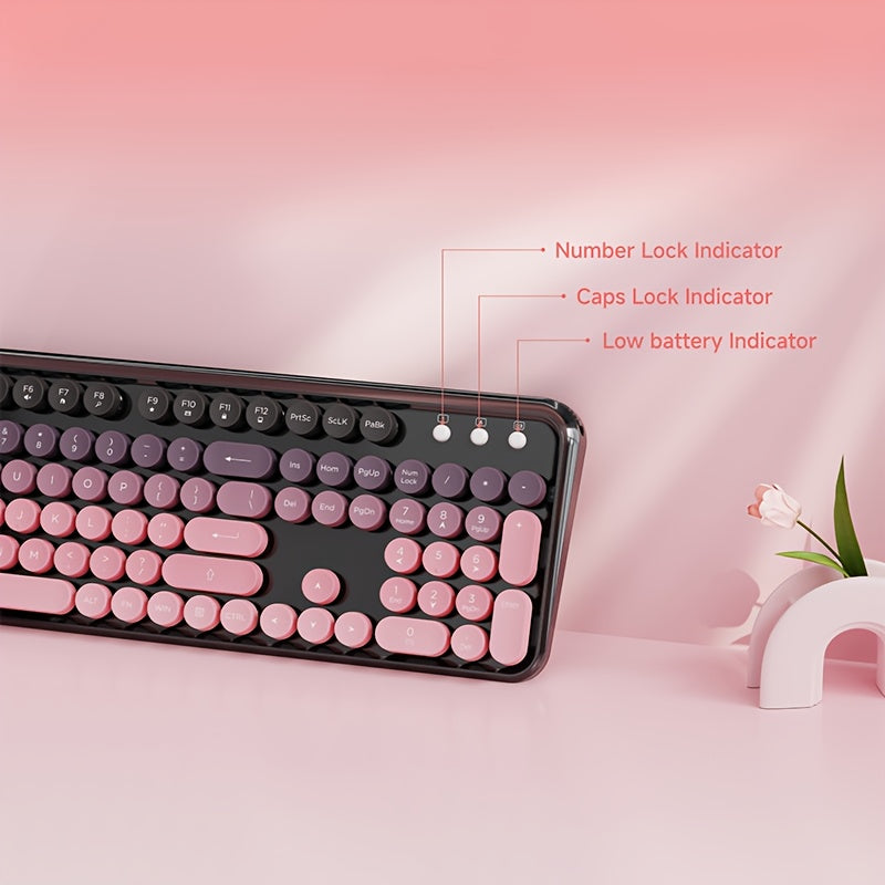 Wireless Keyboard & Mouse Set – 2.4G Connection with Colorful Gradient Design by Snagg A Keyboard