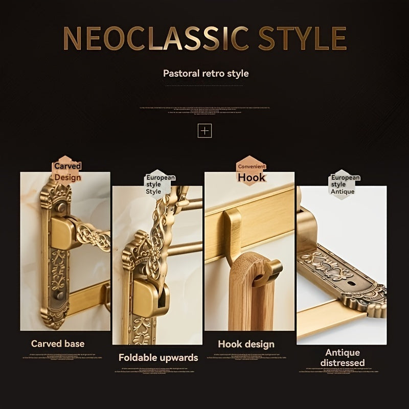 Vintage European-Style Wall-Mounted Towel Rack by Snagg A Rack