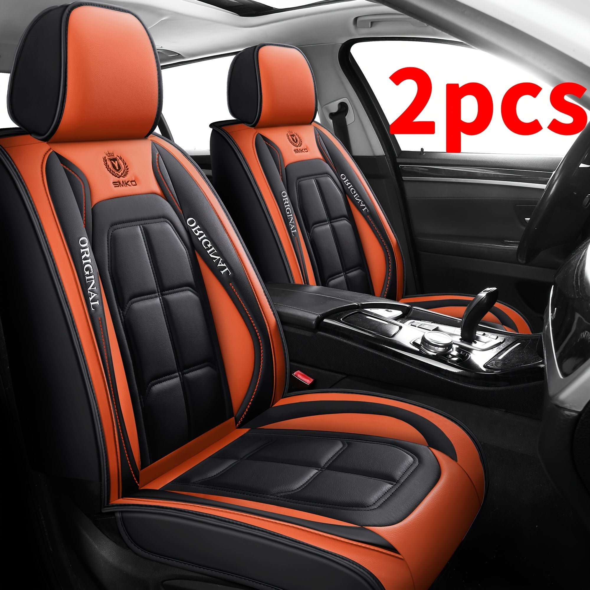 2pcs Faux Leather Car Seat Covers by Snagg A Seat Cover