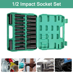 20 Pcs 1/2’’ Drive Hex Impact Socket Set — Deep Metric 8–32mm - 1set (20pcs) - Other Power Tools