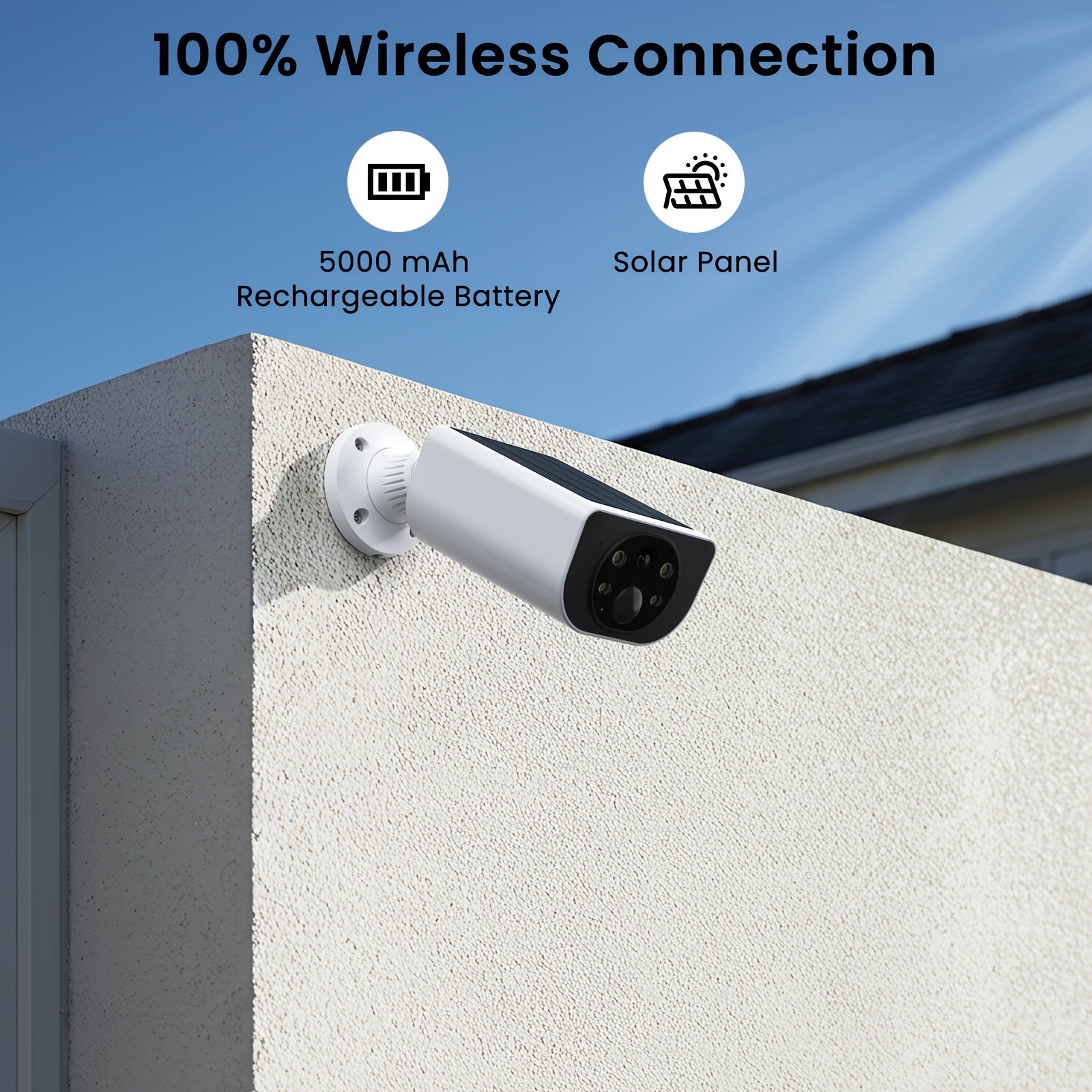 2K Solar Powered Wireless Security Camera Motion Detection & Two-Way Audio by Snagg An Outdoor Camera