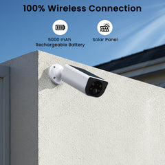 2K Solar Powered Wireless Security Camera Motion Detection & Two-Way Audio by Snagg An Outdoor Camera