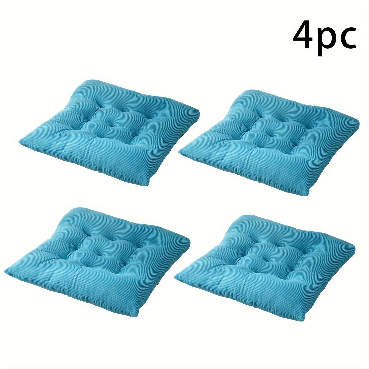 Classic Washable Polyester Chair Pads with Ties – 4 Pack by Snagg A Cushion