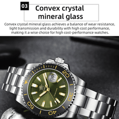 Luxury 41 mm Diver’s Quartz Watch - Men’s Watches
