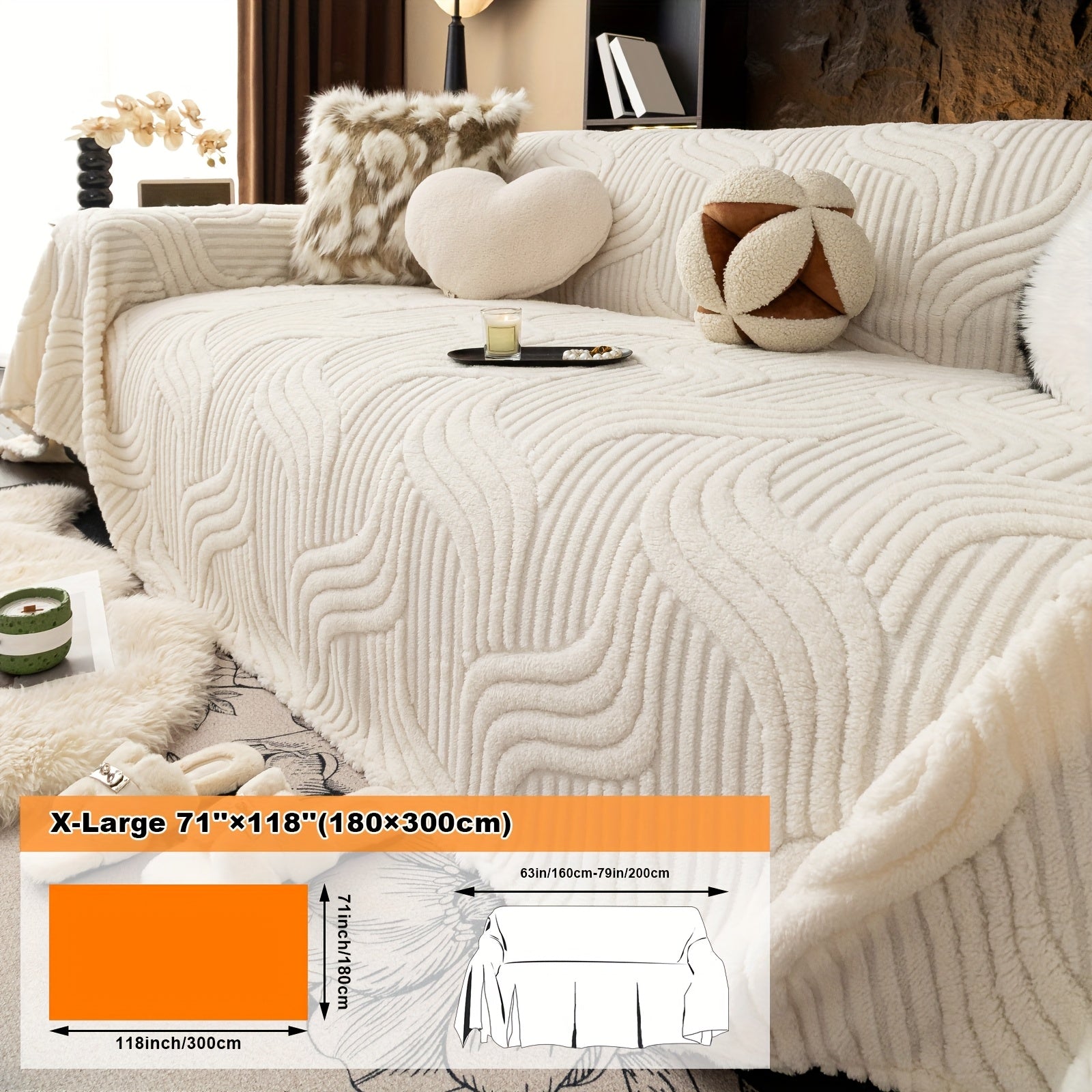 Oversized, Soft & Durable Plush Sofa Cover by Snagg A Sofa Cover