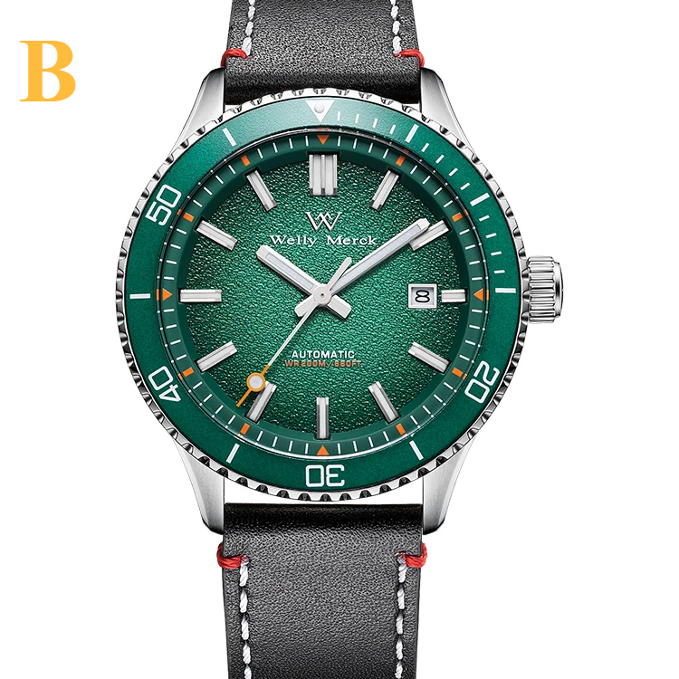 Automatic Mechanical Dive Watch – MIYOTA 8215 Movement | Sapphire Crystal | 200M Waterproof - GREEN - B - Men’s Watches