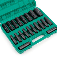 20 Pcs 1/2" Drive Hex Impact Socket Set — Deep Metric 8–32mm