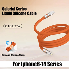 MFi USB-C to Lightning Fast Charging Cable 27W | Liquid Silicone Soft Cable for iPhone 6–14