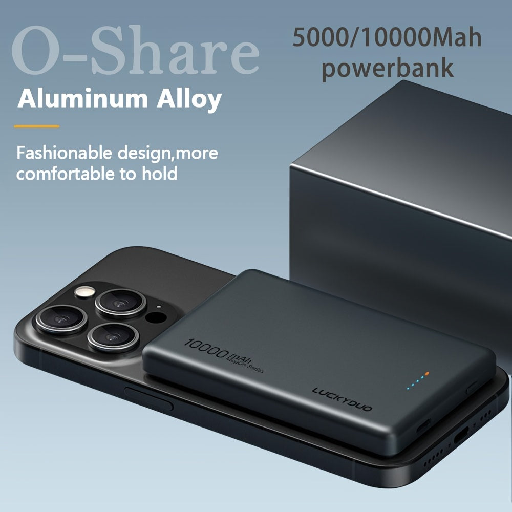 10000mAh Wireless Magnetic Power Bank Battery Pack, by Snagg A Power Bank