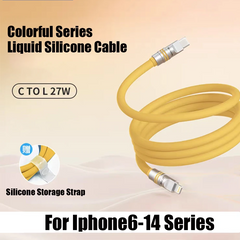 MFi USB-C to Lightning Fast Charging Cable 27W | Liquid Silicone Soft Cable for iPhone 6–14
