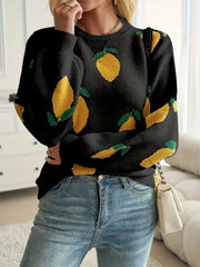 Women’s Cozy Lemon Print Sweater by Snagg A Top