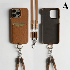 Multifunctional Leather Crossbody Case For iPhone 16 Pro Max / Series