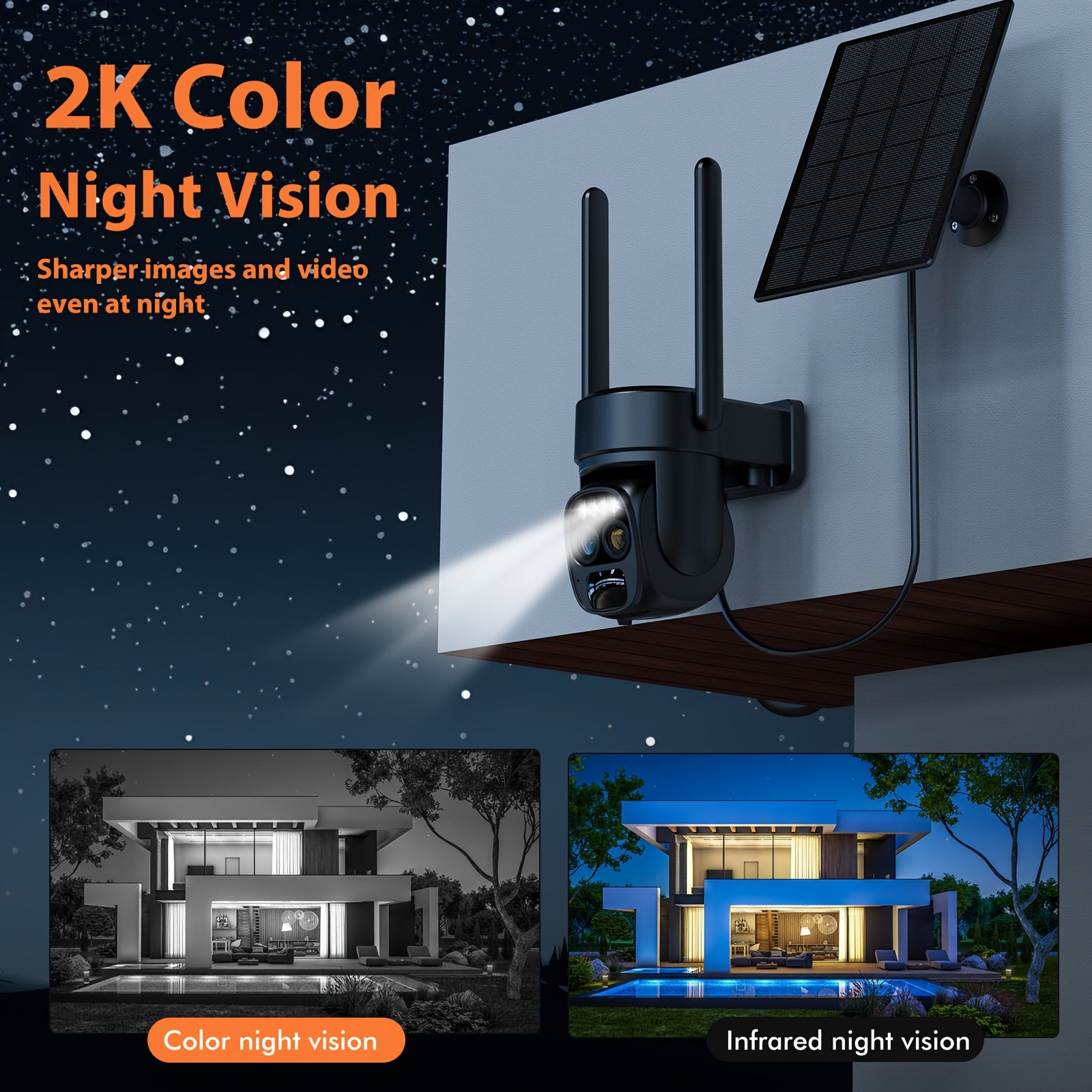 2K Solar Solar Powered WiFi Security Camera – 10X Zoom, 360° View by Snagg An Outdoor Camera