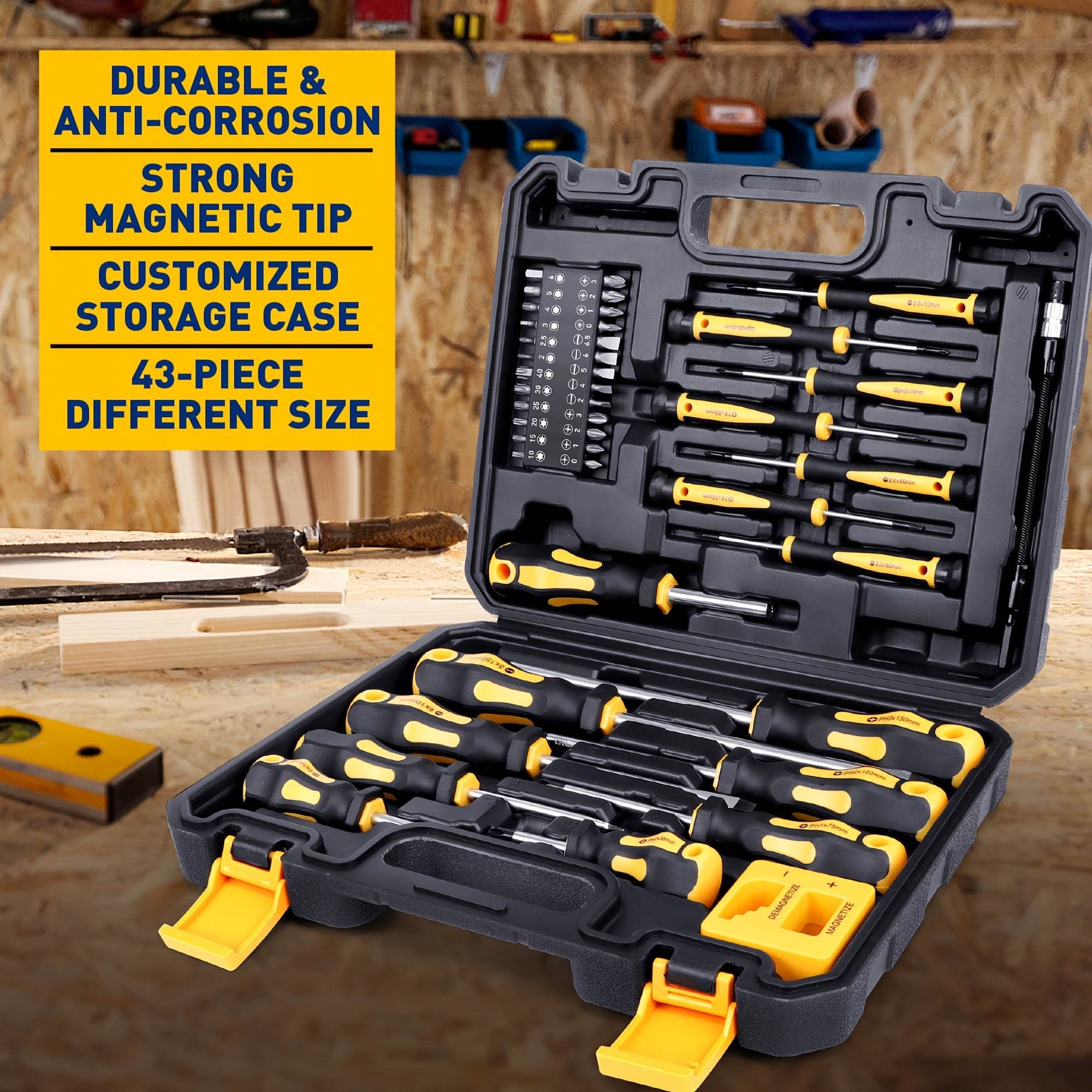 43-Piece Magnetic Screwdriver Set - SnaggIt