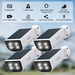 2K Solar Powered Wireless Security Camera Motion Detection & Two-Way Audio by Snagg An Outdoor Camera