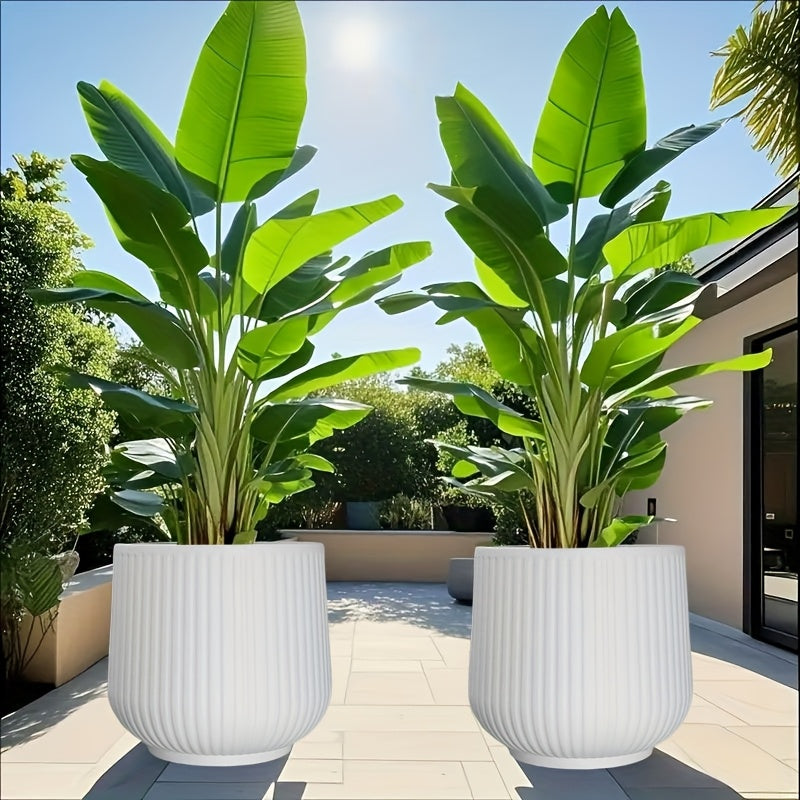 2pcs Resin Flower Pots with Drainage by Snagg A Pot