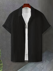 Men’s 5-Pack Casual Short Sleeve Button-Up Shirts – Classic Lapel Collar by Snagg A Shirt