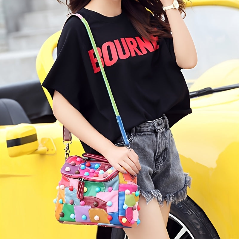 Women’s Geometric Patchwork Handbag by Snagg A Purse