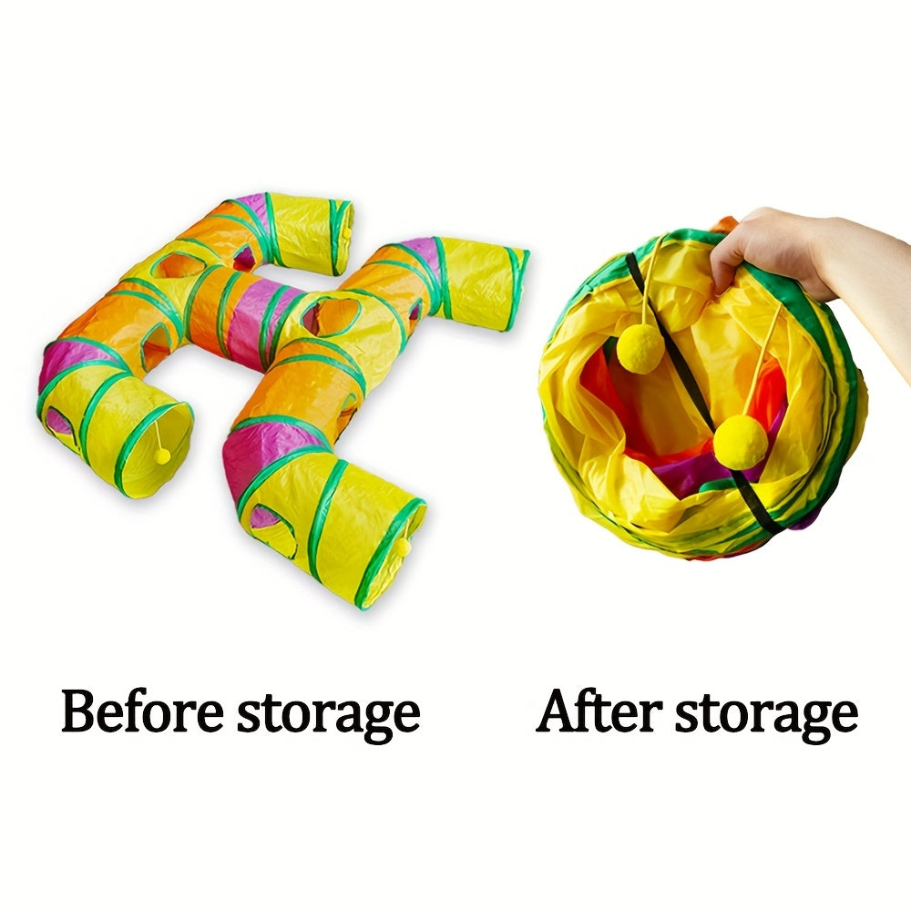 Four-Exit Large Cat Play Tunnel by Snagg A Cave