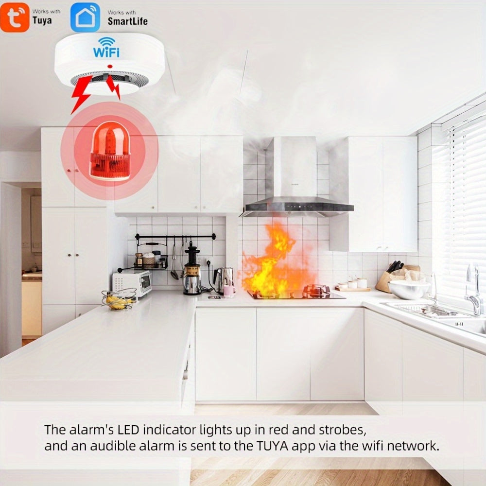 6 Pack Smart WiFi Smoke Detectors – Wireless Interconnected Fire Alarms with Voice Alerts by Snagg A Sensor Alarm
