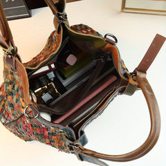 Vintage Woven Leather Tote Bag by Snagg A Bag