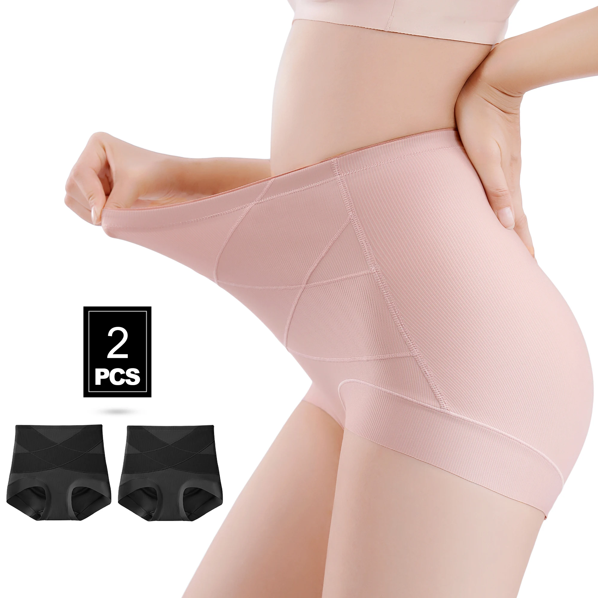 High Waist Tummy Control Briefs | 2-Pack Body Shaper Shapewear All-Day Comfort