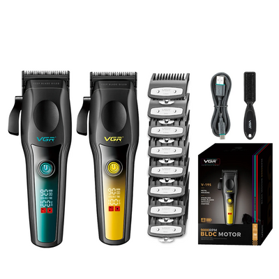 Professional High End Metal Series Hair Clipper – 2500mAh Titanium Alloy Precision Trimmer with Intelligent LCD Display