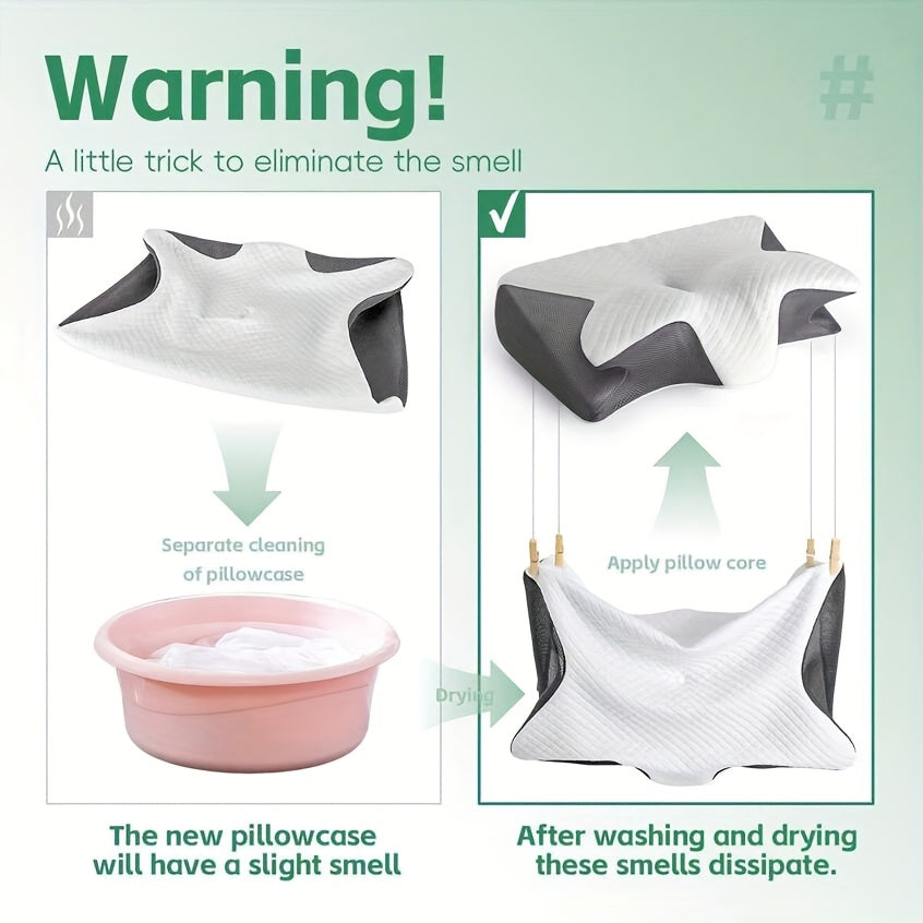 Ergonomic Neck Pillow – Contoured Memory Foam Support by Snagg A Pillow