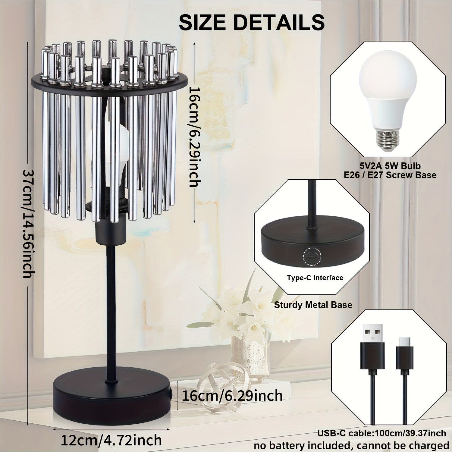 Modern Gray Glass Table Lamp by Snagg A Table Lamp