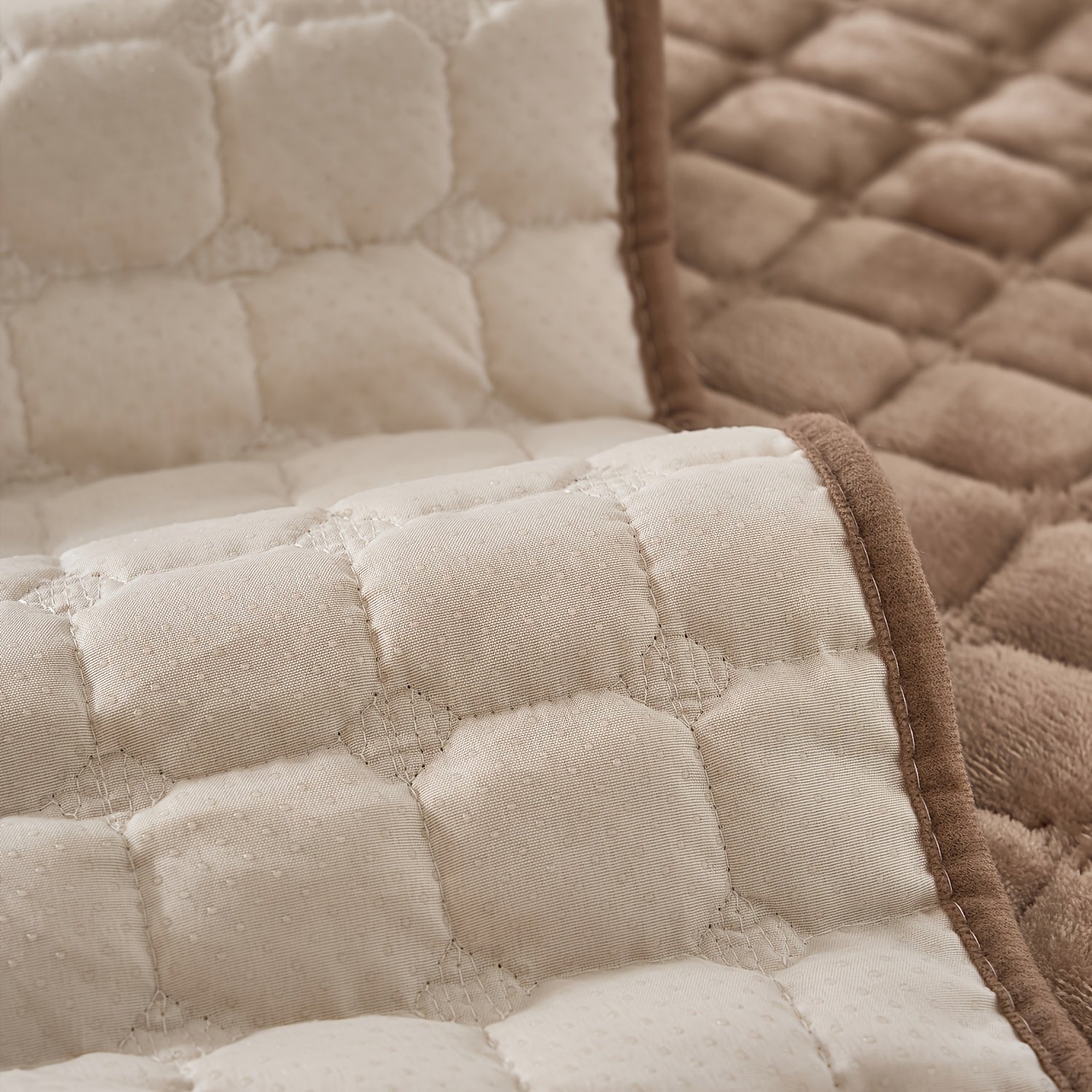 2pcs Elegant Quilted Flannel Sofa Cover Set by Snagg A Sofa Cover