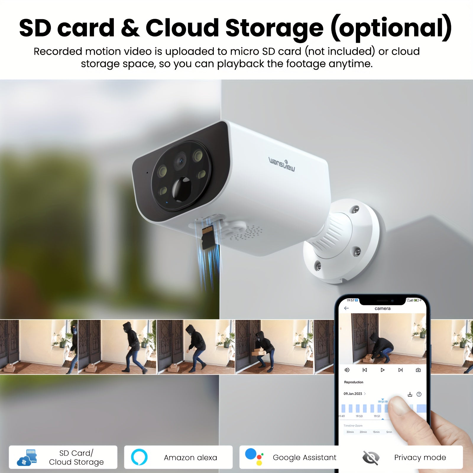 2K Solar Powered Wireless Security Camera Motion Detection & Two-Way Audio by Snagg An Outdoor Camera