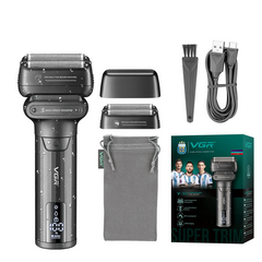 Professional 9000 RPM Dual Purpose Foil Shaver – Titanium Flexing Foils & IPX6 Waterproof System