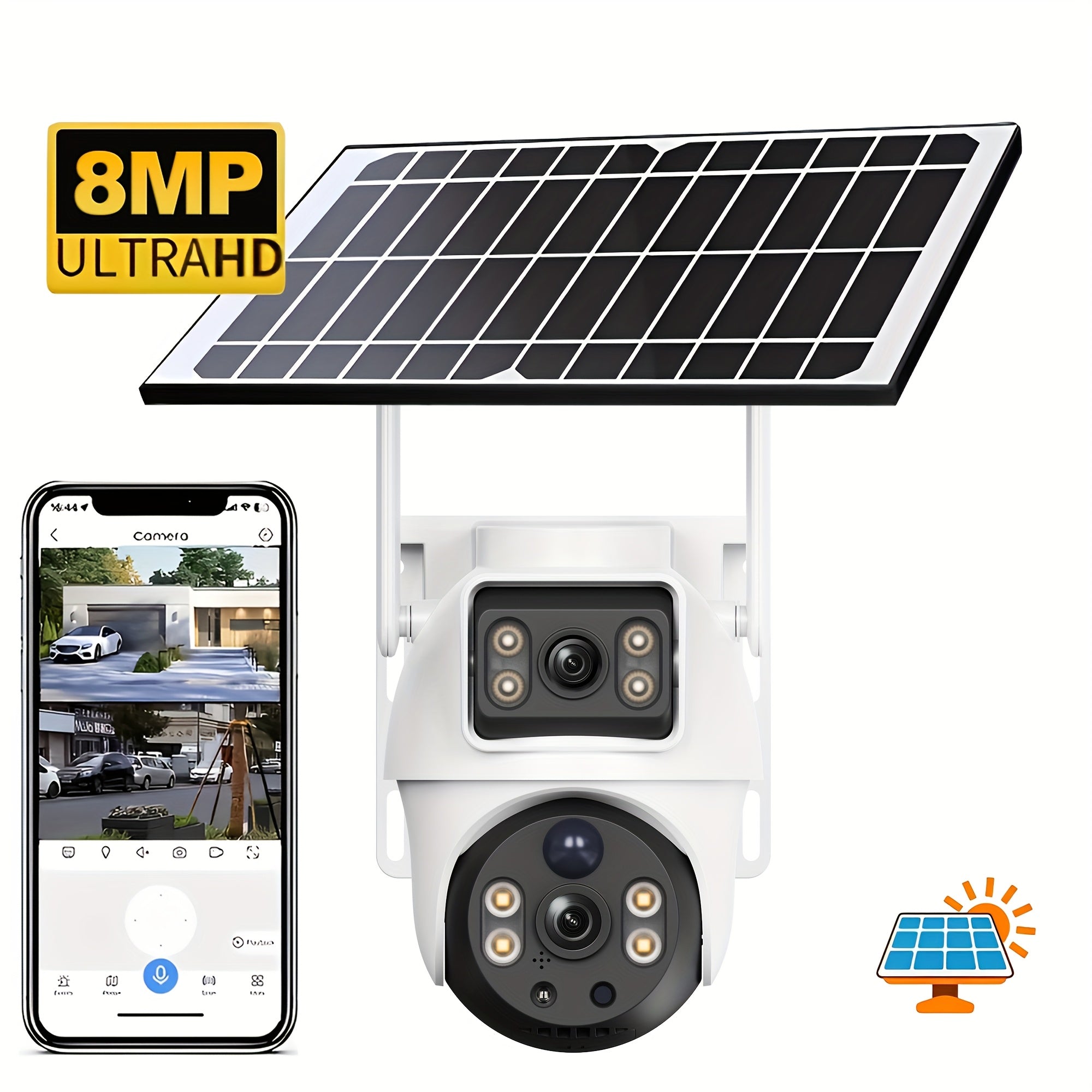 8MP 4K Dual Lens Solar Security Camera by Snagg An Outdoor Camera