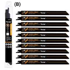 10PCS Bi-Metal Sawzall Blades – Metal Cutting 6" & 9" 18TPI with Cobalt