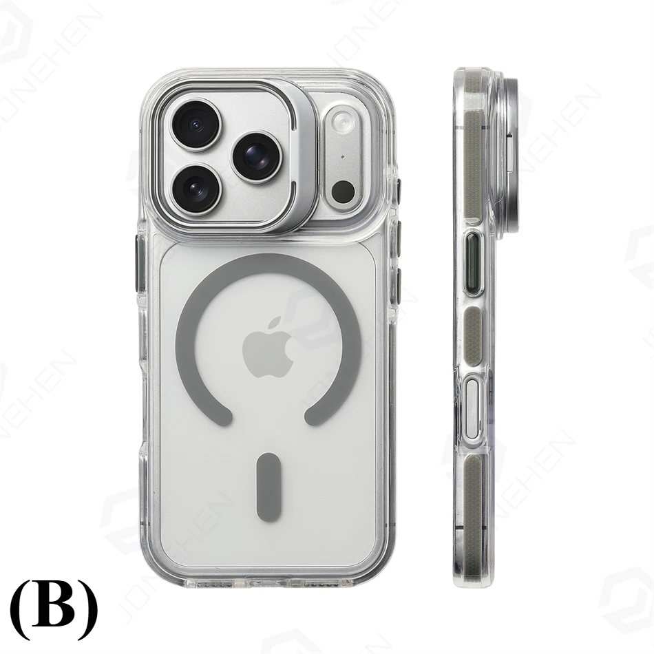 Ultra Slim Magnetic Shockproof Case – for iPhone 15 Series - B - Gray / Pro - Phone Cases & Covers