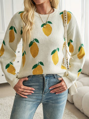 Women’s Cozy Lemon Print Sweater by Snagg A Top