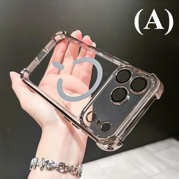 Transparent Airbag Magsafe Shockproof Case for iPhone 17 Series - A - Gray / iPhone17 - Phone Cases & Covers