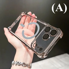 Transparent Airbag Magsafe Shockproof Case for iPhone 17 Series - A - Gray / iPhone17 - Phone Cases & Covers