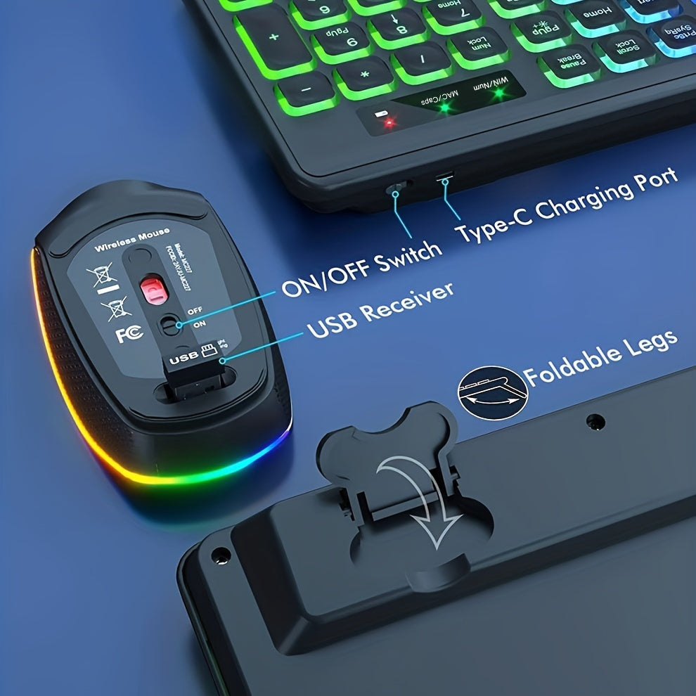 Ergonomic Wireless Keyboard & Mouse Combo for PC, Mac & Laptop by Snagg A Keyboard