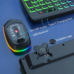 Ergonomic Wireless Keyboard & Mouse Combo for PC, Mac & Laptop by Snagg A Keyboard