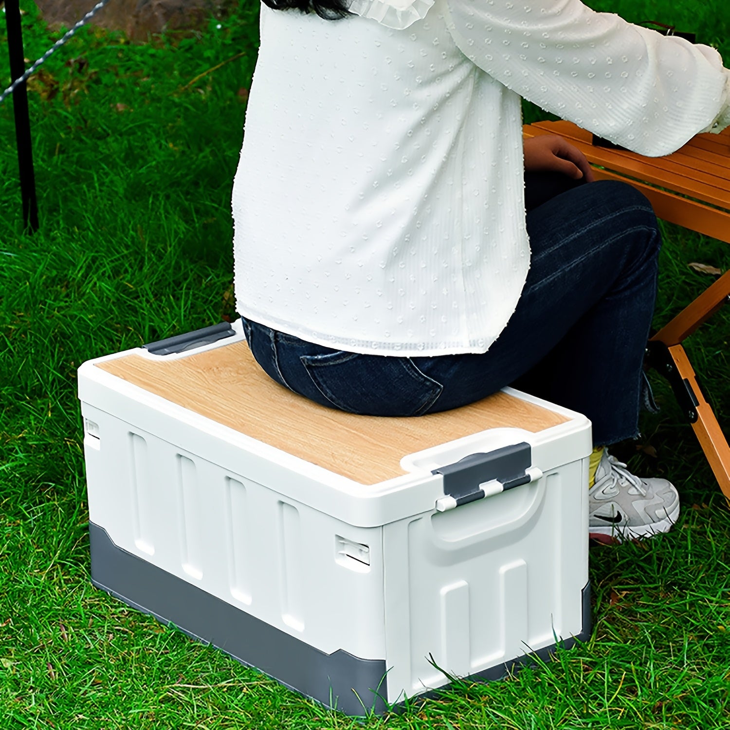 60L Collapsible Car Trunk Storage Bin with Lid by Snagg A Storage Box