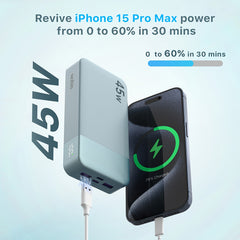 45W Fast-Charge Power Bank - 20,000mAh High Capacity