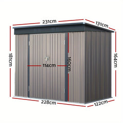 2.31×1.31m Metal Outdoor Garden Shed by Snagg A Shed