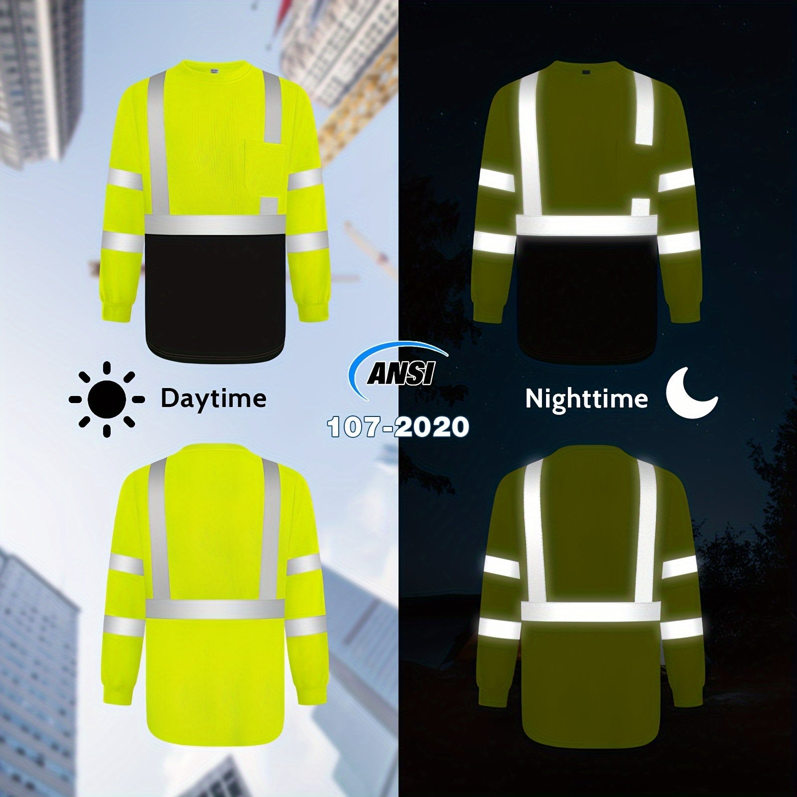 3 Pack High Visibility Safety Shirts by Snagg A Safety Shirt