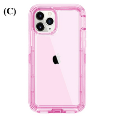 Clear Transparent Shockproof Armor Case - For iPhone 16 Series - C - Pink / 16Pro - Phone Cases & Covers